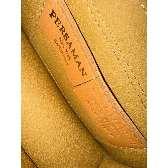 Persaman NY Pebbled Leather Mini Top Handle Crossbody Bag Brown Studded EUC - Picture 6 of 9